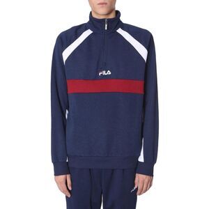 FILA Men's Quarter-Zip Pullover Sweatshirt Men BLUE Sweaters & Cardigans